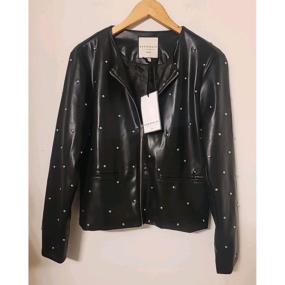 Vegan Black Leather Jacket Studded Goth‎ Whimsigoth Grunge City Biker Chic